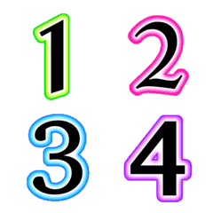 [LINE絵文字] Number black neon light emojiの画像