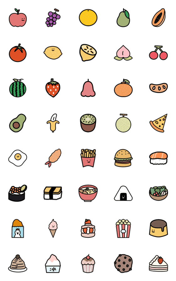 [LINE絵文字]yummy yummy foodの画像一覧