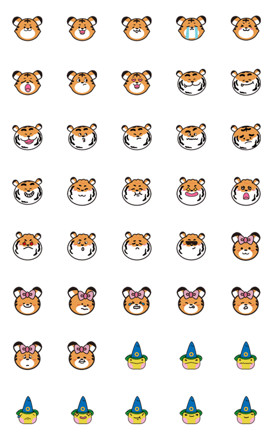 [LINE絵文字]HELLO ！ TIGER FAMILYの画像一覧