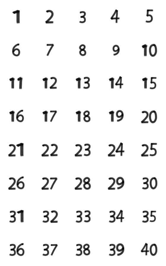 [LINE絵文字]number1-40の画像一覧