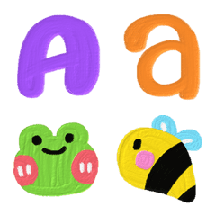 [LINE絵文字] Alphabet funny cute oil paint day emojiの画像