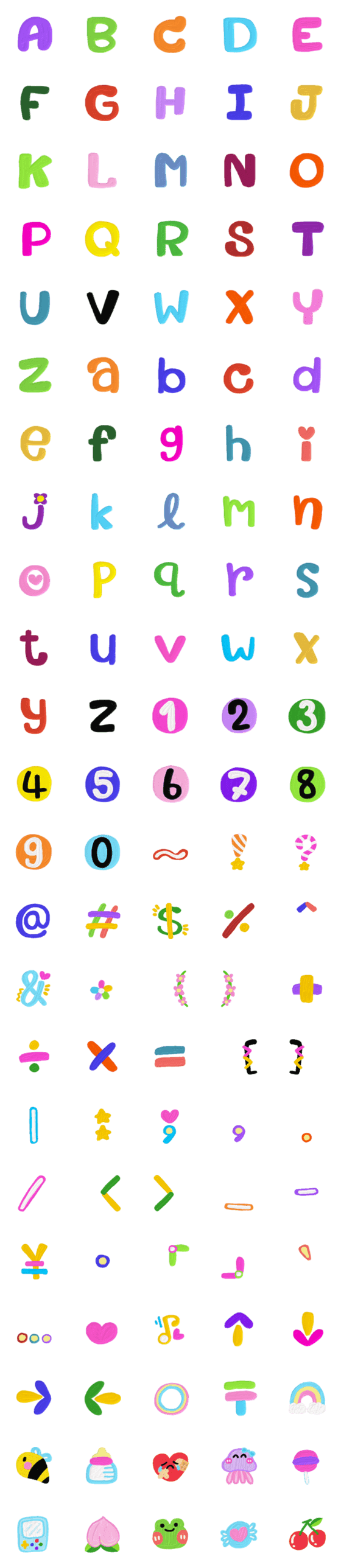 [LINE絵文字]Alphabet funny cute oil paint day emojiの画像一覧