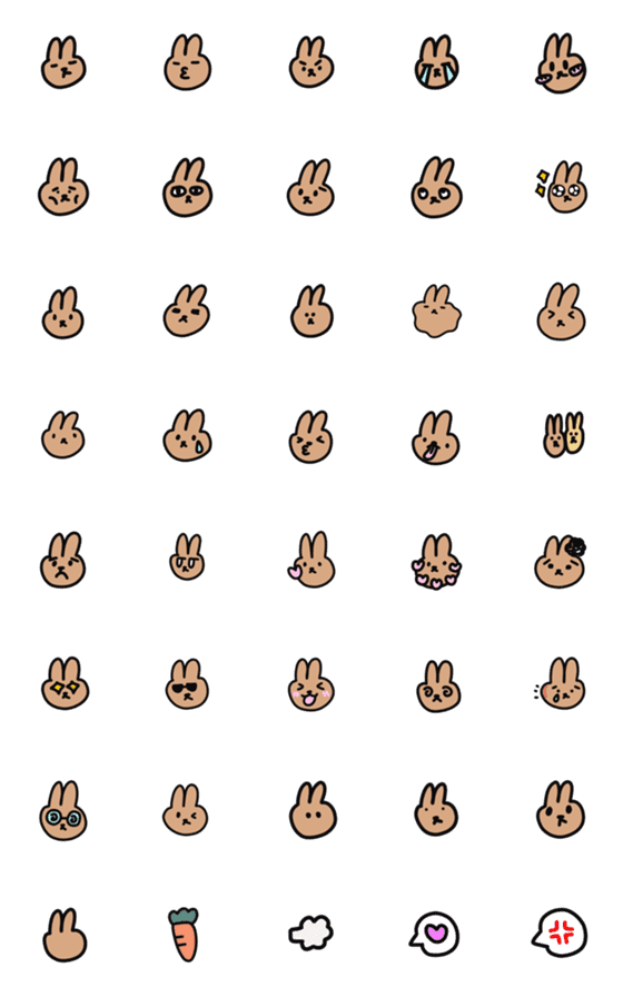 [LINE絵文字]Lazy Brown Rabbitの画像一覧