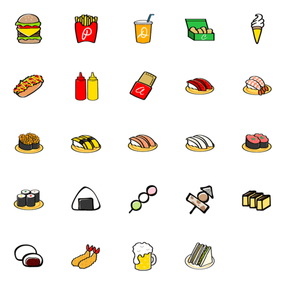 [LINE絵文字]落書き×食べ物。の画像一覧