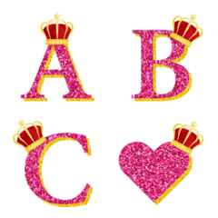 [LINE絵文字] crown and princess pink emoji2の画像