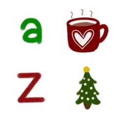 [LINE絵文字] Green and Red English Alphabets a-zの画像