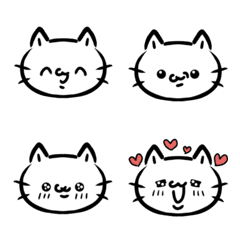 [LINE絵文字] 白い猫の絵文字の画像