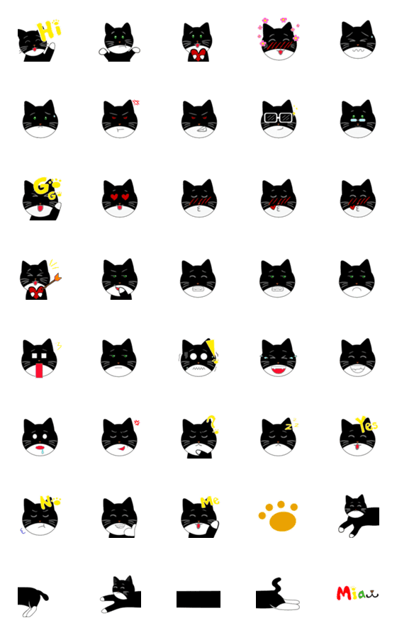 [LINE絵文字]Bolang: Black Catの画像一覧