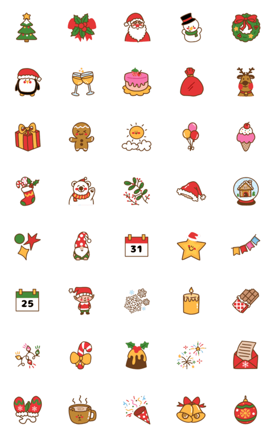 [LINE絵文字]December Wish Emojiの画像一覧