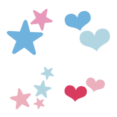 [LINE絵文字] smr  color star＆heart emojiの画像