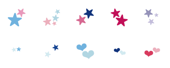 [LINE絵文字]smr  color star＆heart emojiの画像一覧