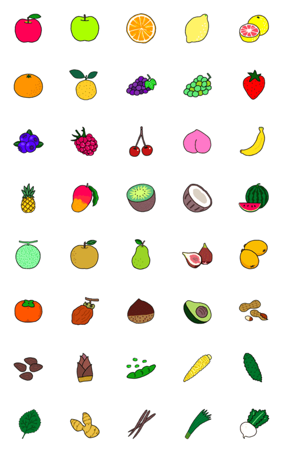 [LINE絵文字]フルーツと通野菜の画像一覧