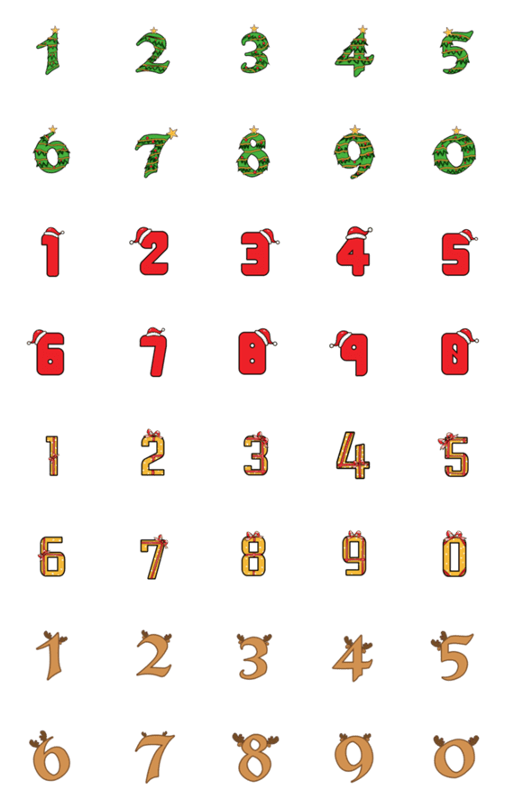 [LINE絵文字]christmas numbersの画像一覧