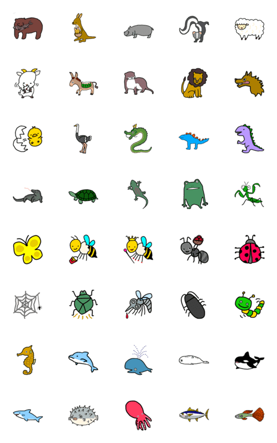 [LINE絵文字]uzm's animals emoji ②の画像一覧