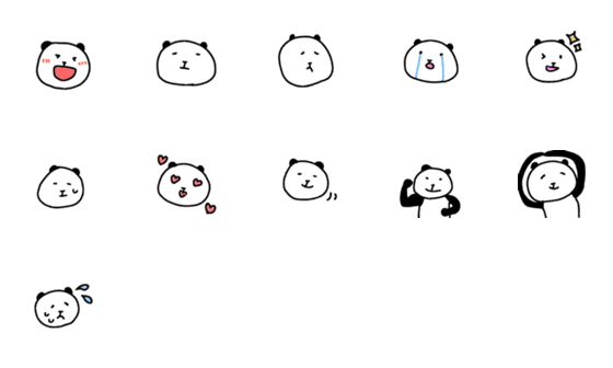 [LINE絵文字]お梨のパンダ絵文字の画像一覧