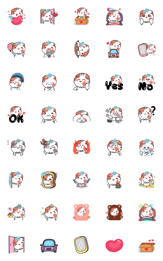 [LINE絵文字]Mika chubby Scottish fold cat Emoji.の画像一覧