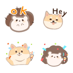 [LINE絵文字] Shiba Inu and the hedgehogの画像