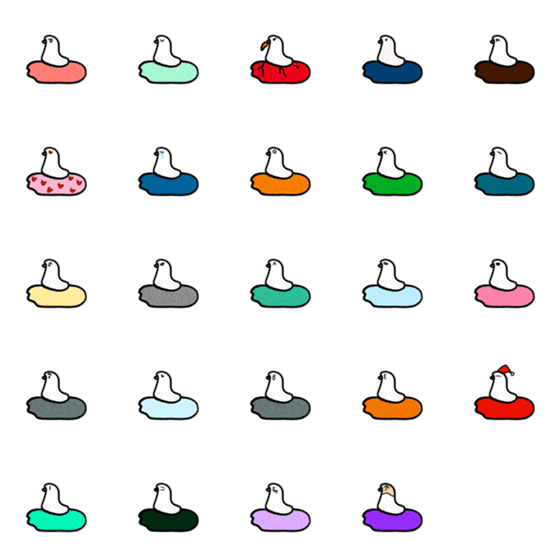 [LINE絵文字]Colorful duckの画像一覧