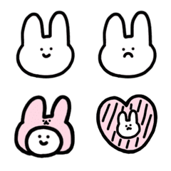 [LINE絵文字] Bear's friend white rabbit ver.の画像