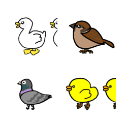 [LINE絵文字] ひな鳥達のアニメーション絵文字の画像