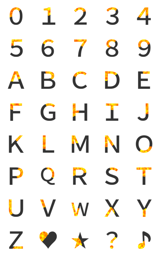 [LINE絵文字]数字＋アルファベット★13の画像一覧