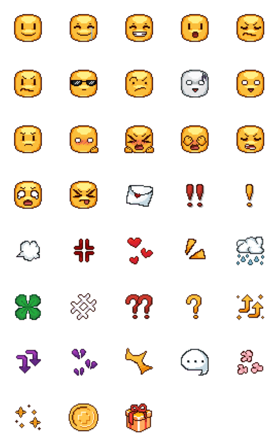 [LINE絵文字]Pixel emotion emojiの画像一覧