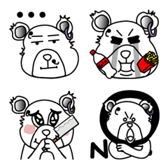 [LINE絵文字] 肉切り包丁クマの画像