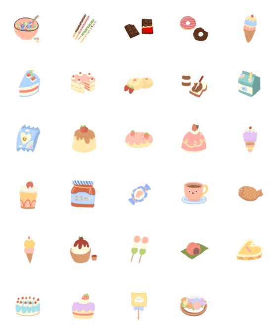 [LINE絵文字]Oh my dessertの画像一覧