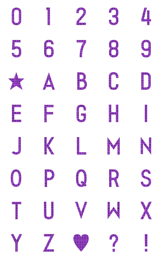 [LINE絵文字]数字＋アルファベット★12の画像一覧