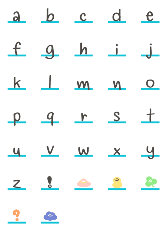 [LINE絵文字]English Alphabets Dukdikの画像一覧