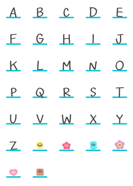 [LINE絵文字]English Alphabets Dukdik 2の画像一覧