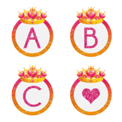 [LINE絵文字] pink tiara and gradation frame emojiの画像