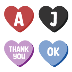 [LINE絵文字] Emoji ABC heart shape Narakの画像