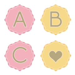 [LINE絵文字] pink and yellow stitch emojiの画像