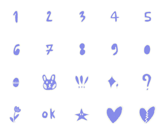 [LINE絵文字]cute_numbersの画像一覧