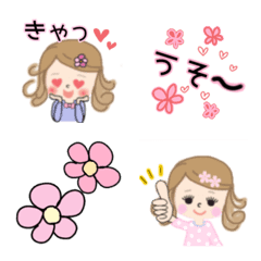 [LINE絵文字] キラキラ女子のかわいい絵文字の画像