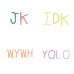 [LINE絵文字] Abbreviation words Pastel colorの画像