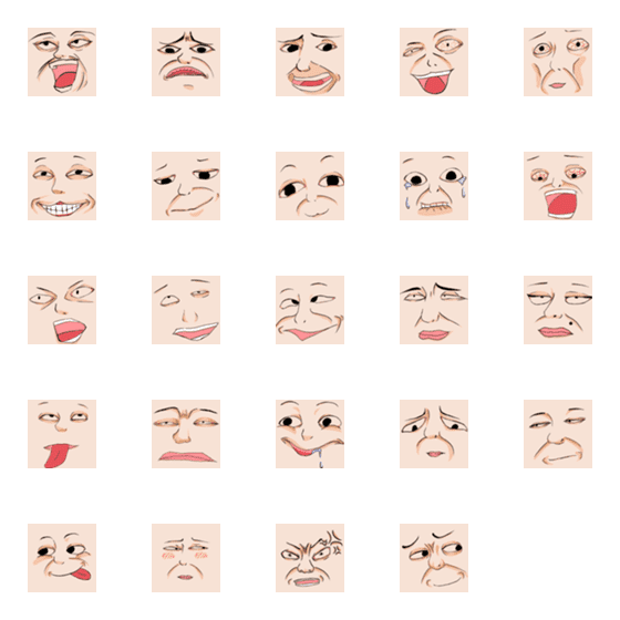 [LINE絵文字]expressive faceの画像一覧