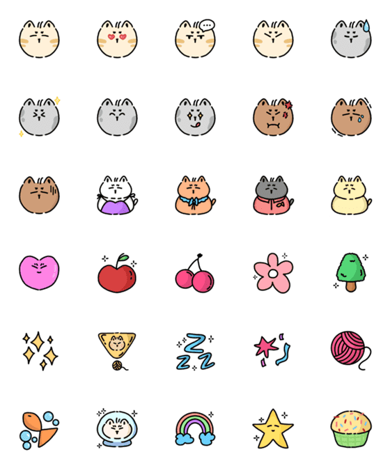 [LINE絵文字]Cute Meow++の画像一覧