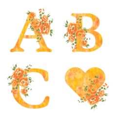 [LINE絵文字] vintage orange flower emojiの画像