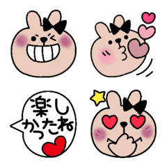 [LINE絵文字] かわいく動くリボンうさぎの日常の画像