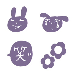 [LINE絵文字] ダスティパープルうさぎの画像