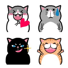 [LINE絵文字] だるま猫の気持ち♡の画像