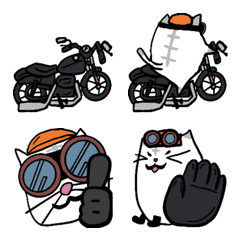 [LINE絵文字] バイク猫の画像