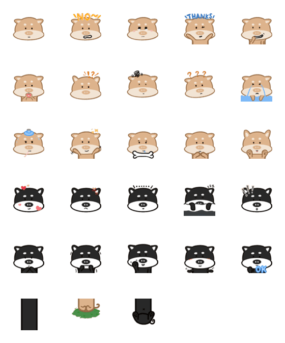 [LINE絵文字]Shiba Pig emojiの画像一覧