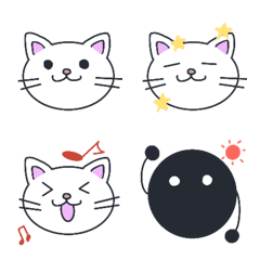 [LINE絵文字] cat and kuromaruの画像