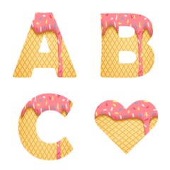 [LINE絵文字] strawberry ice cream emojiの画像