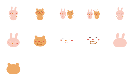 [LINE絵文字]story of rabbit and tigerの画像一覧