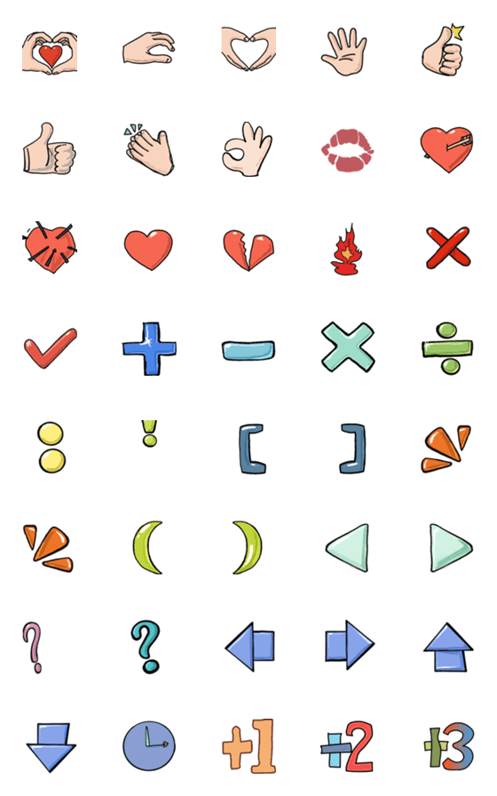 [LINE絵文字]Dynamic Gesture Symbol Emoji Stickersの画像一覧