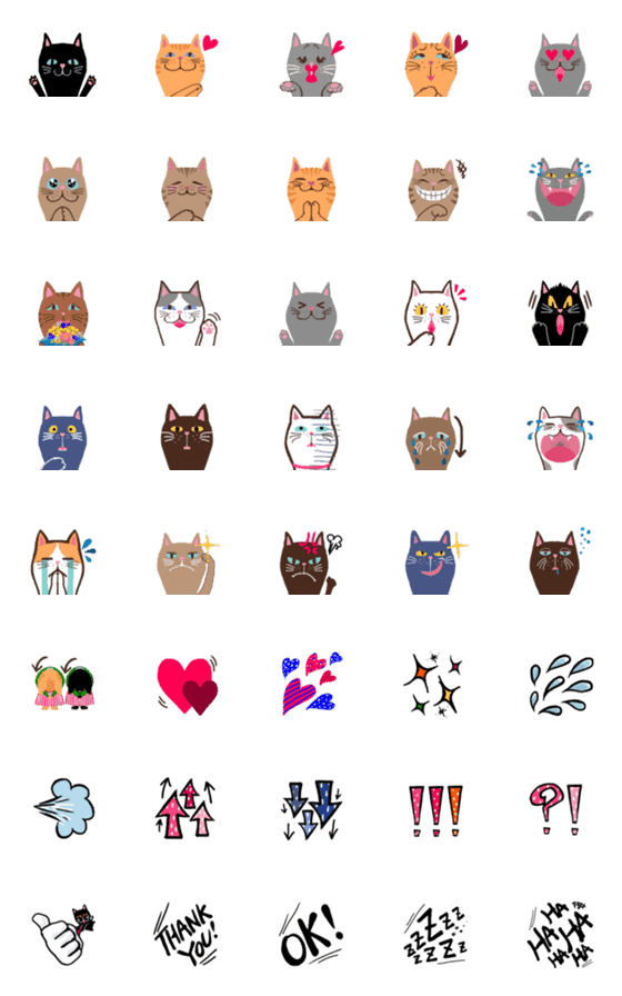 [LINE絵文字]うちの猫、毎日使えるんです♡絵文字の画像一覧